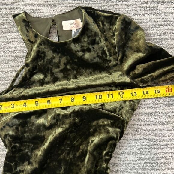 NWT Camila Coelho Gabriel Green Velvet Maxi Dress XS Revolve - Picture 9 of 16